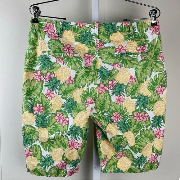 Talbots Pineapple Print Stretch Cotton Bermuda Shorts Size 14 - Picture 3 of 9